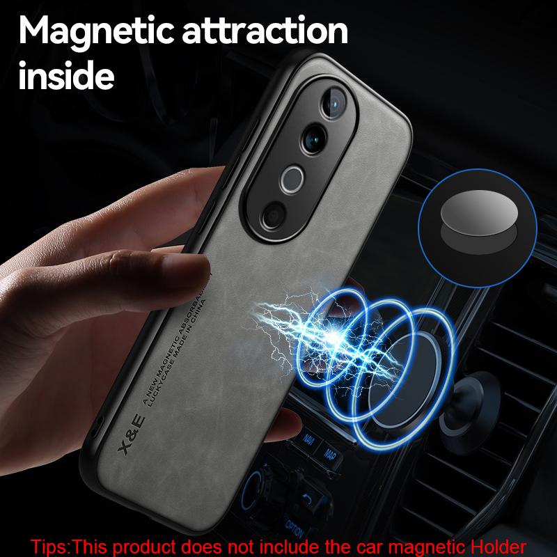 KEYSION Luksusowe etui ze skóry PU w stylu retro do VIVO V40 5G V40 Pro 5G Miękki silikon + PC Odporna na wstrząsy tylna obudowa telefonu do VIVO V40 Pro 5G