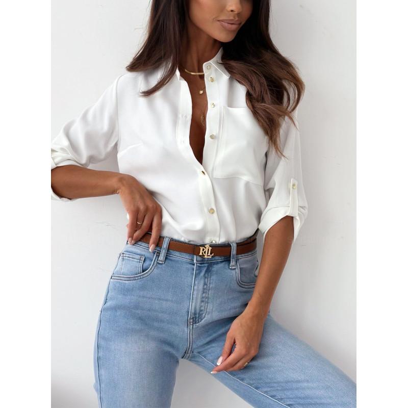 

Женская рубашка-кардиган с цифровым принтом в европейском и американском стиле, элегантная рубашка с длинным рукавом на весну и осень XXL белый