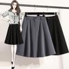 DIMANAF 2025 Spring Summer Women Plus Size New Skirts Vintage Elastic Solid Loose Pleated Skirts High Waist