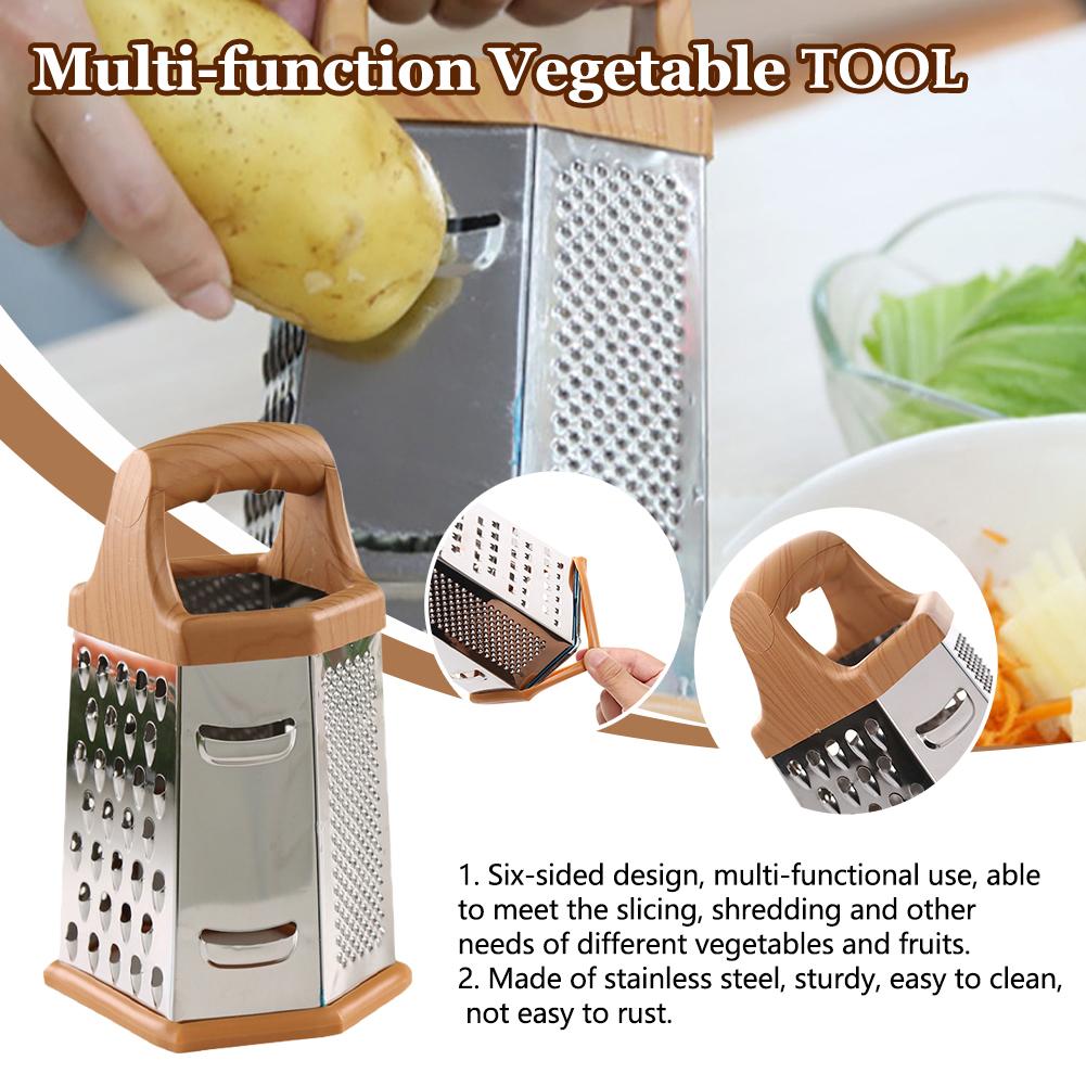 Multifunctional Vegetables Box Grater Stainless Steel 6 Sides Slicer Shredders Manual Cheese Potato Graters Kitchen Accessories