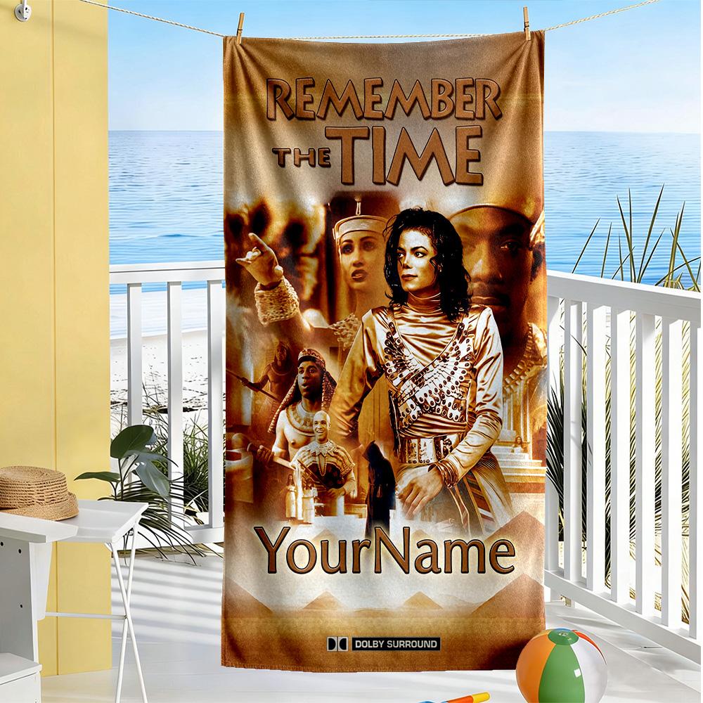 Michael Jackson Customized Name Beach Towel Super Soft Microfiber Quickdry Fabric Suitable for Sports Travel Swimming Yoga Bathroom Beach And Pool