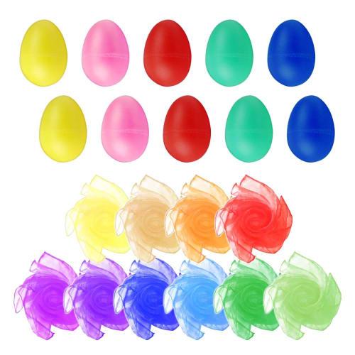 Archnote Maracas, Egg Shaker, and Eurhythmic Scarves Set (10 Eggs, 10 Scarves)