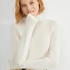 Women's Elegant Slim Fit Pullover: Solid Color Knit Sweater with Stand Collar - Autumn Winter Collection