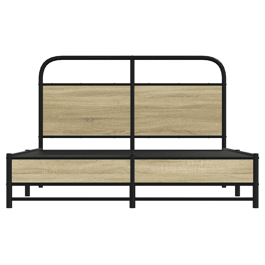 Bed Frame Without Mattress 140 X 200 Cm Sonoma Oak Wood Based Panel