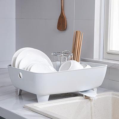 Kitchen Sink Plastic Tableware Drainer Bowl Dish Countertop Multi-Functional Plate Portable Storage Rack Organizer Household