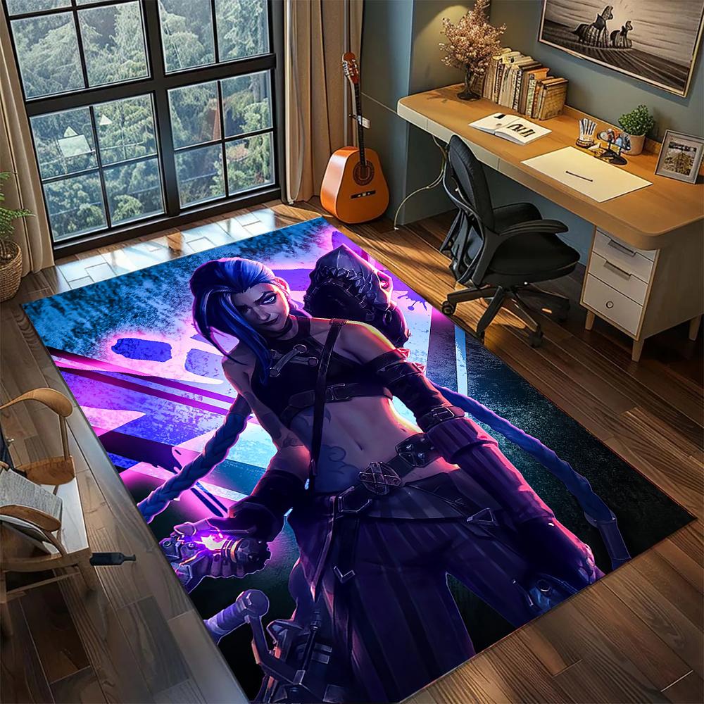 Jinx: Esports Atmosphere Rug Carpet Large Area Rug Non Slip Washable Floor Mat Gamer Room Bedroom Home Decor