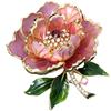 Pink Peony Flower Brooches Chinese Style Large Flower Enamel Pin Peony Brooch Pins  Girls