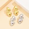 Cross Luxury Heart-Shaped Stainless Steel Light-Sensitive Earrings for Women - Versatile Double Heart Studs