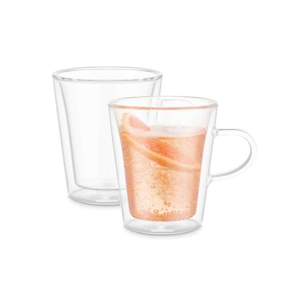 BODUM Canteen Double-Walled Glass Tumbler, 200ml, Set of 2, Double-Walled, Heat-Resistant Glass, Microwave, Oven, Dishwasher, and Freezer Safe,