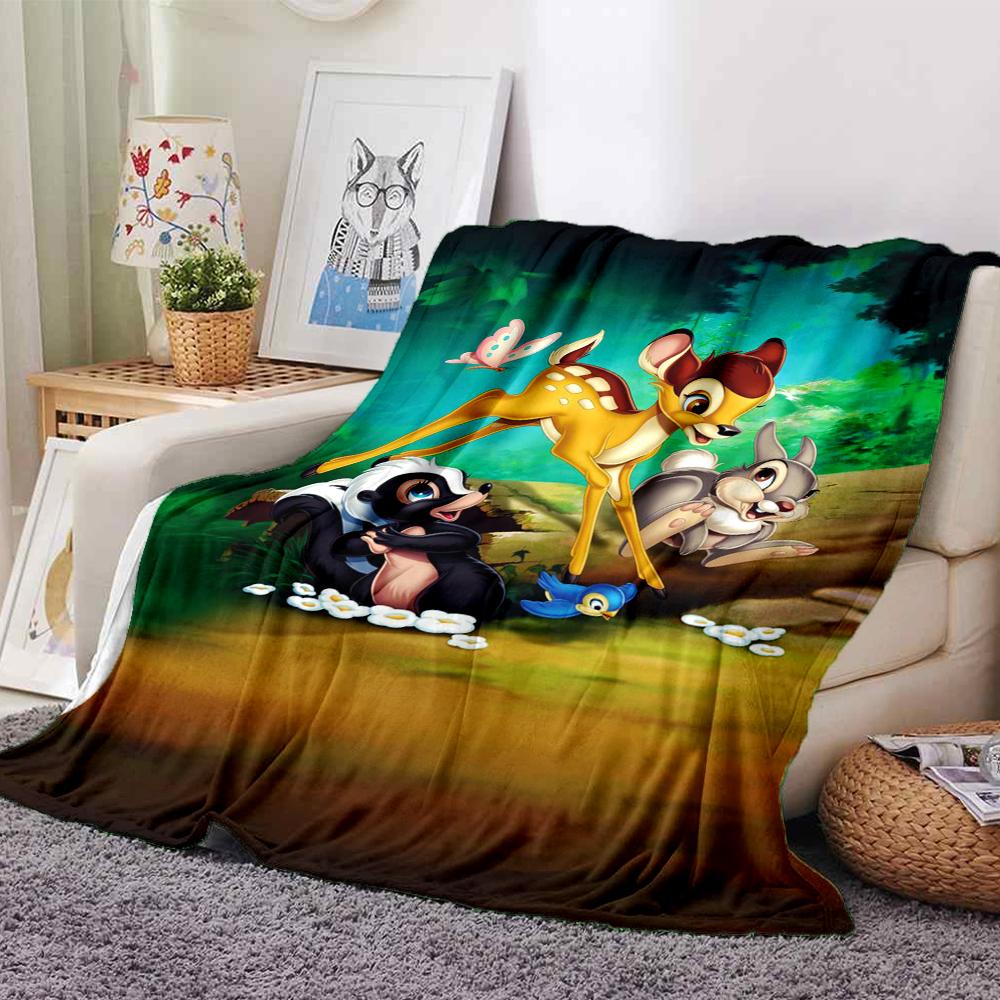 Bambi Friends Adventure Blanket Soft Throw Blanket For Home Bedroom Bed Sofa Travel Office Solid Christmas Blanket