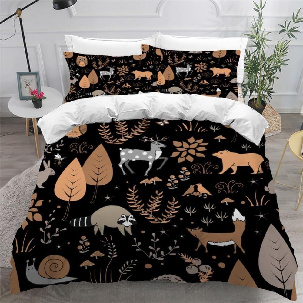 3D printed high-quality cartoon car duvet cover set, children's and adult bed cover set, 3-piece set with zipper car microfiber