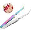 Multifunction Stainless Steel Nail Art Shaping Tweezers Cross Nail Clip Manicure Tools Curve Sculpture Clip Nail Art Equipment