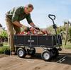114L Steel Frame Garden Cart Trolley - Black