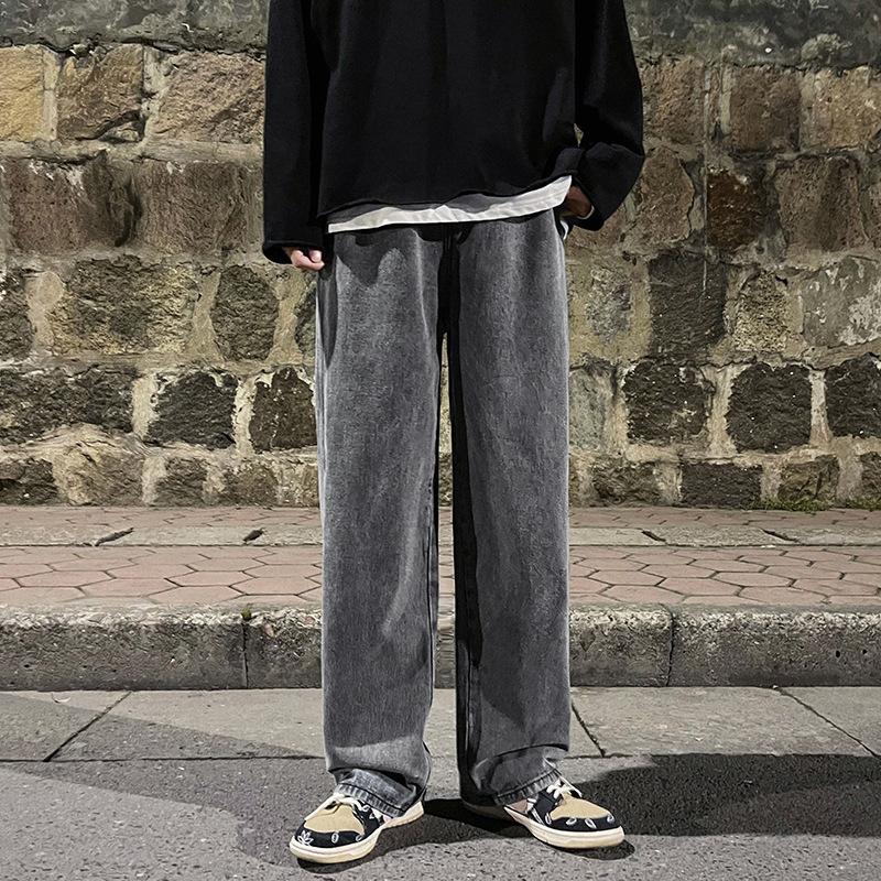 Men High Street Straight Loose Wide Leg Jeans Baggy Jeans Men's Jeans Korean Version Casual Pants