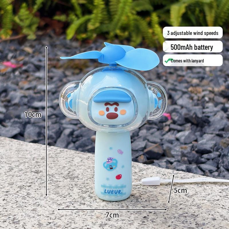 

Cute Flash Wood Handheld Mini Fan for Kids - Safe & Portable with Lanyard 73x49x103 mm