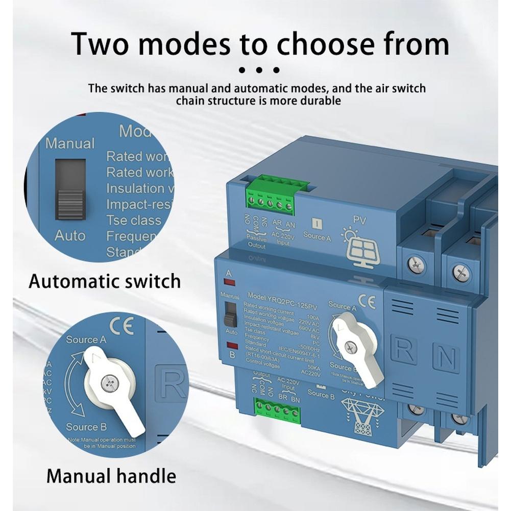 Minimal Disruption Power Switch Automatic Transfer Switch 2P Transfer Switch Automatic Transfer Switch 30ms Fast Switching