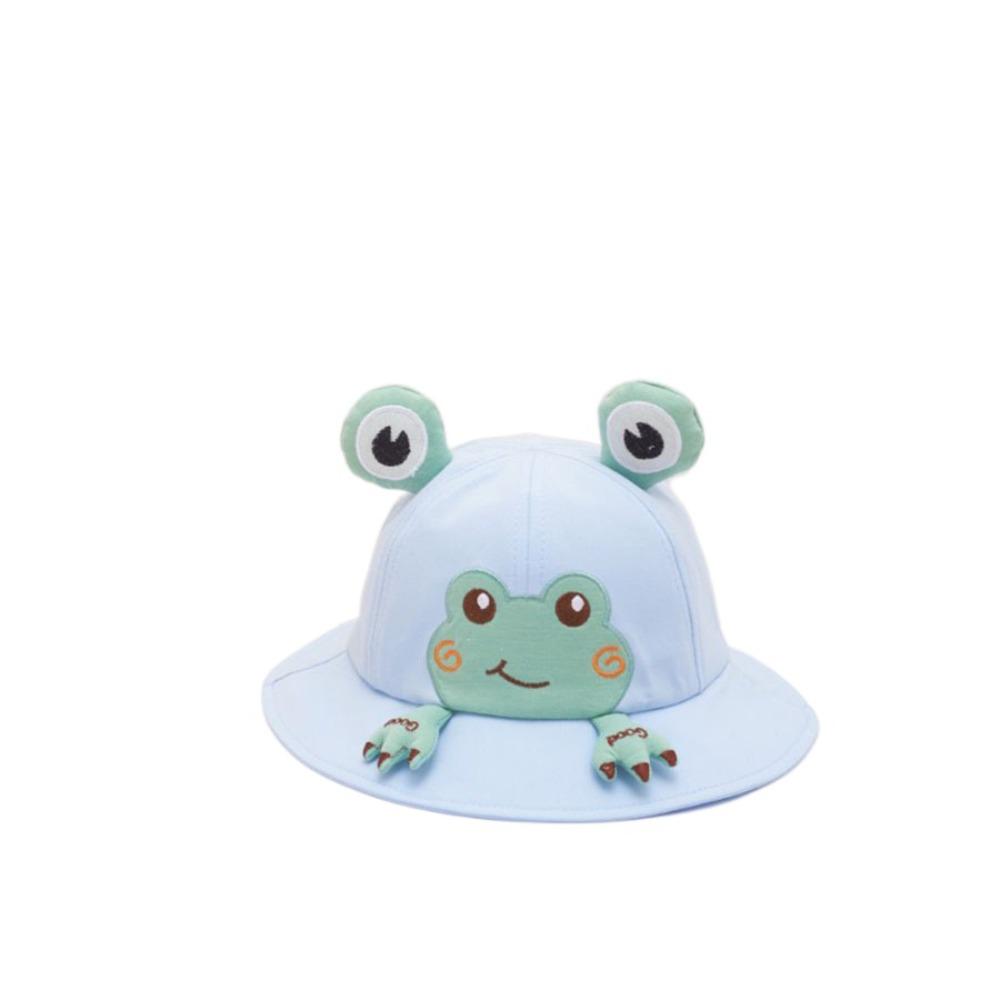 Sweet Korean Style Cartoon Frog Bucket Hat Breathable Mesh Baby Sun Protection Hat Streetwear Cotton Children Fishman Hat Spring