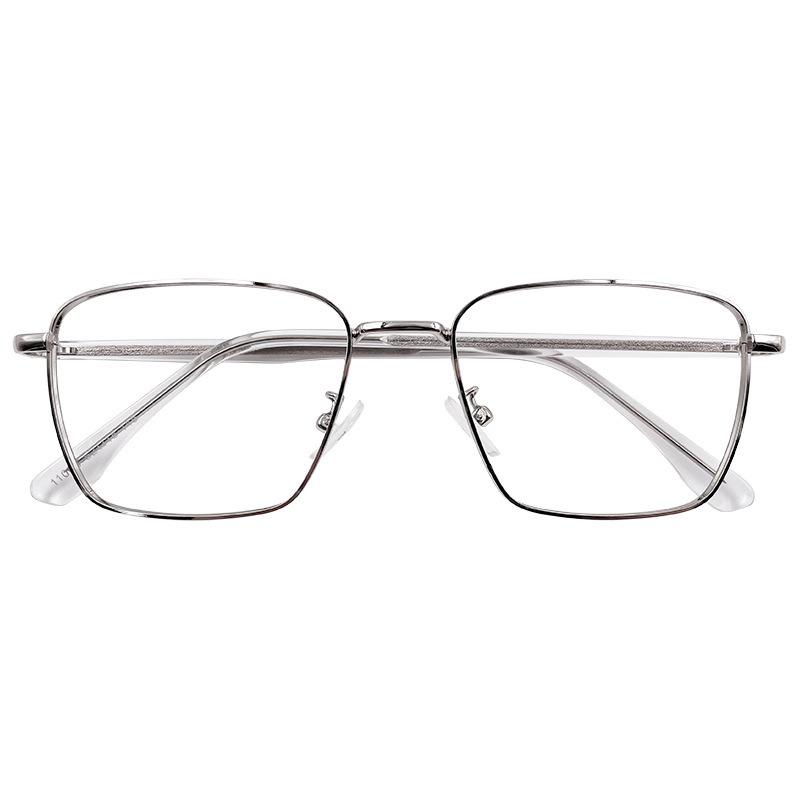 Gold Frame Wood Grain Legs Gold Silk Glasses For Men And Women Can Be Equipped With Myopia Degree Square Frame Flat Mirror Anti-Blue Glasses Frame