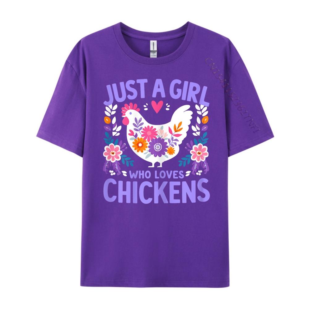 Just A Girl Who Loves Chickens Cute Chicken Luxury Clothing Women Shirts For Men Vaporwave