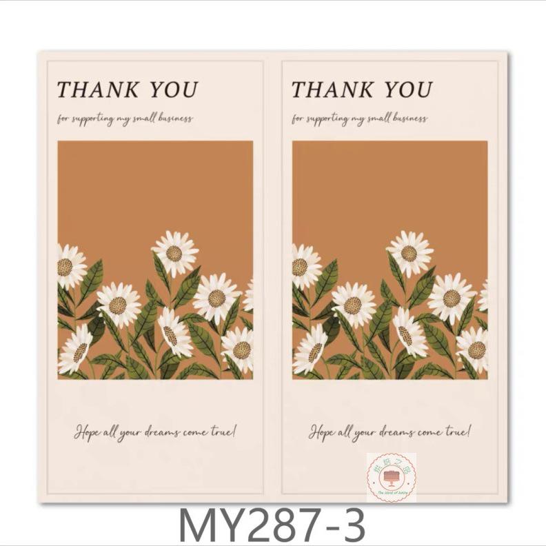 Floral Print Decorative Self-Adhesive Stickers: 50 Sheets/Pack for Gift Packaging and Bag Sealing