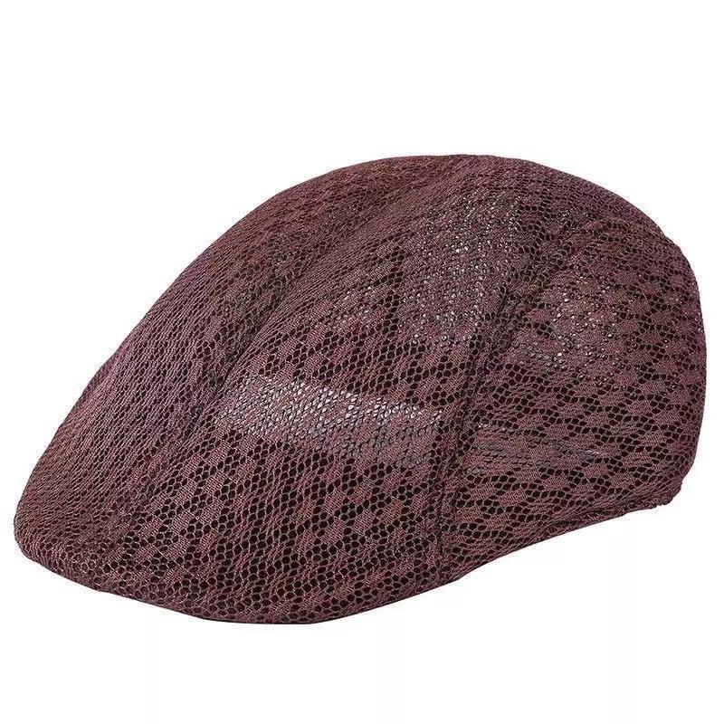 Spring Summer Mesh Berets Men Women Breathable Newsboy Hat Touring Cap Unisex Outdoor Sport Sun Hat Casual Golf Caps Taxi Driver Hat Artist Hats