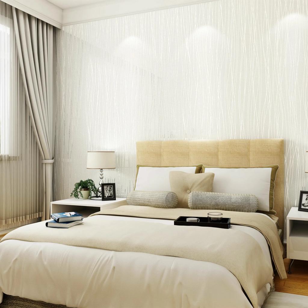 Non woven wallpaper bedroom living room solid color plain striped background wall papers home decor papel tapiz 3d para pared