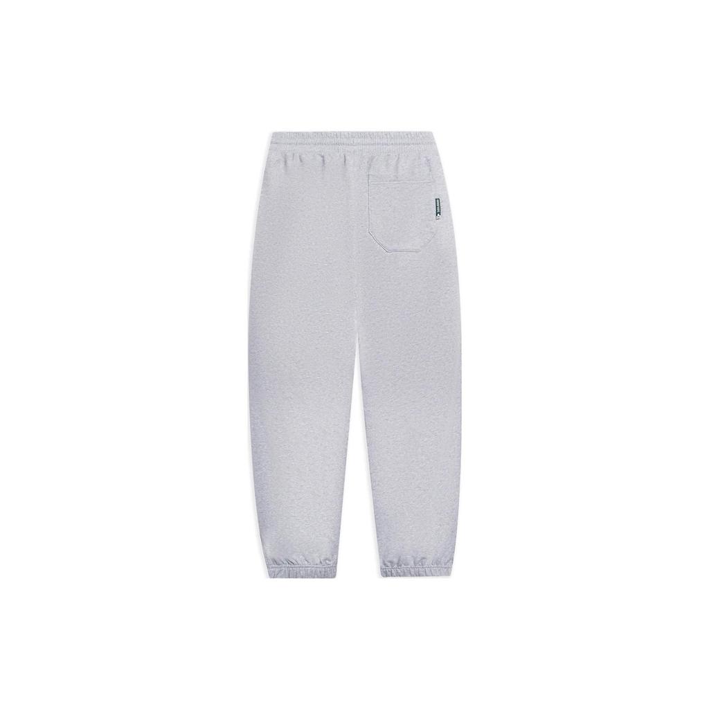Li-Ning Badfive Series Solid Color Print Logo Drawstring Casual Pants Men Bottoms Gray AKLSF55-1