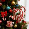 Yousheng Christmas Teapot Ornament Holly Vintage Tea Cups And Pot Set Xmas Tree Hanging Ornaments 2D Acrylic Teapot Decor with Pouring Tea Effect