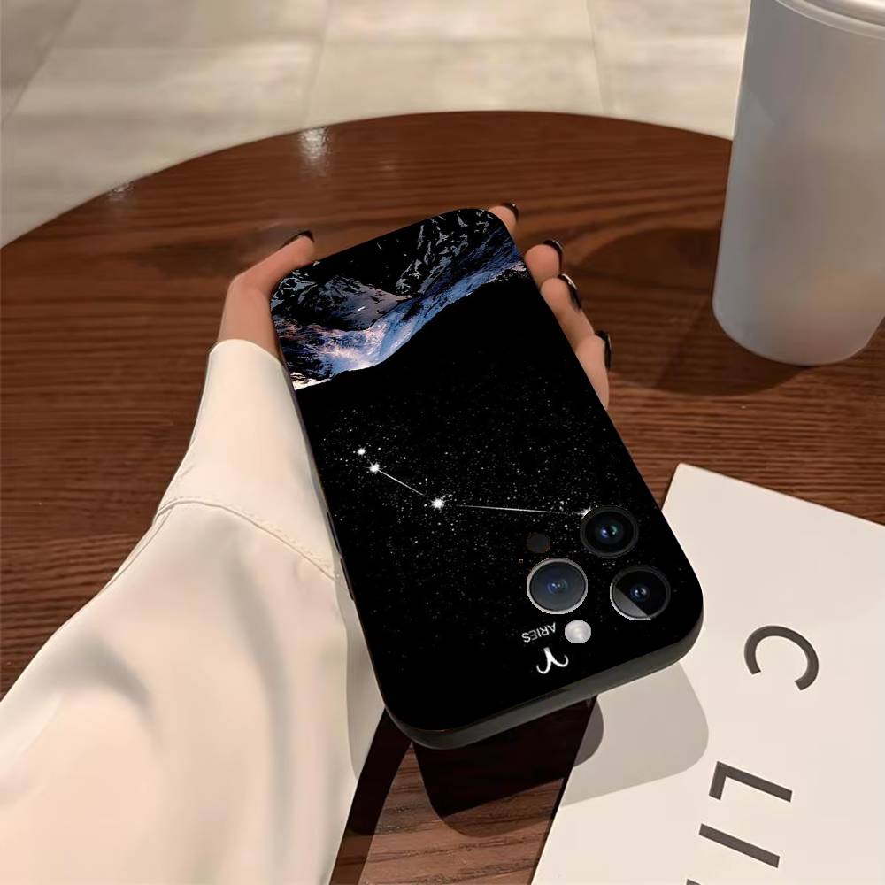 

Zodiac Sign Phone Case For iPhone 17,16,15,14,13,12,11,Pro,X,XS,Max,Plus Soft Black Cover iPhone13PROMAX