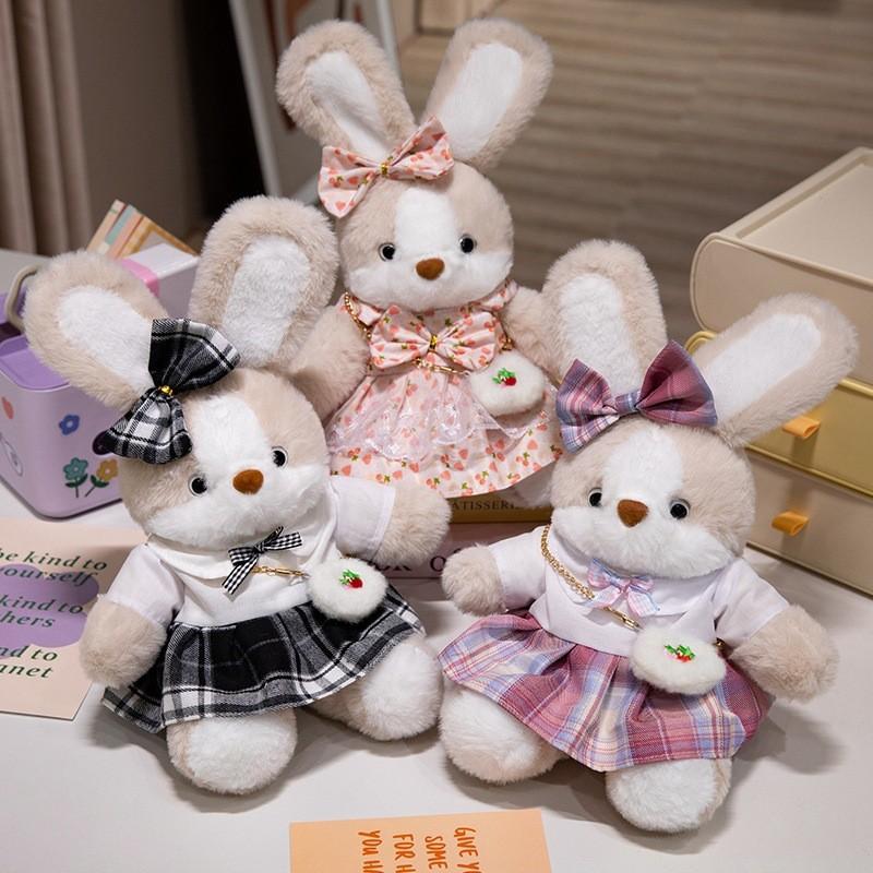 Skirt Rabbit Flower Plush Toy Wear Dress Bunny Doll Kid Birthday Decoration Gift