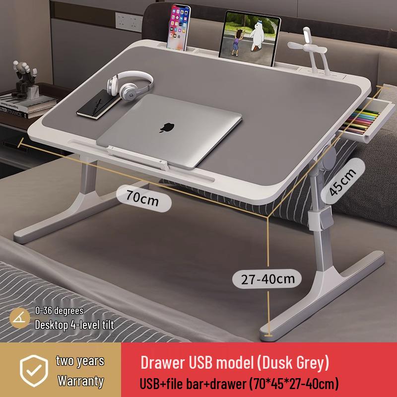 Adjustable Bedside Table: Folding Computer Desk for Student Dorms, Bedrooms, or Home Study