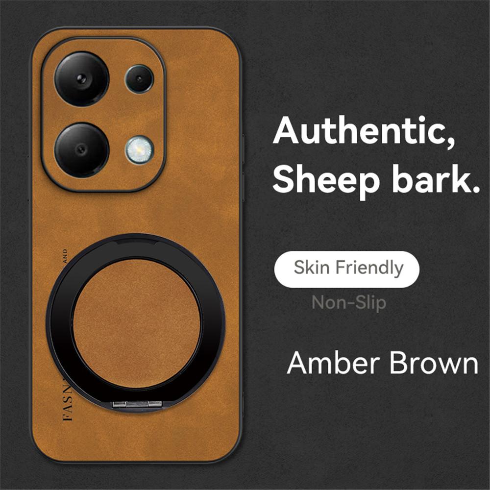 Luxury Sheepskin Magnetic Leather Holder Phone Case For Xiaomi Redmi Note 13 Pro Plus 11S 10S 9S 12 11 10 Stand Shockproof Cover