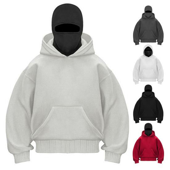 Unisex Balaclava Bluza z kapturem Pulower Bluza z kapturem z maską narciarską Ciepła Wiatroodporna Bluza z kieszenią z przodu do biegania Sportów outdoorowych Street