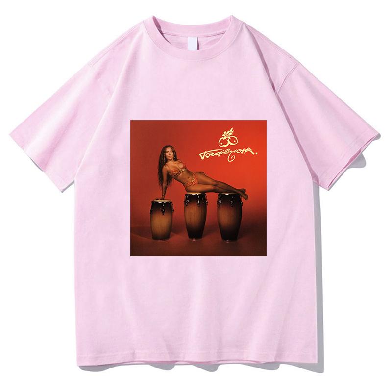 2025 Womens Casual Style Printed Pattern Short Sleeved KAROL G Tropicoqueta Tshirts For Spring And Summer Seasons Aesthetic Cl