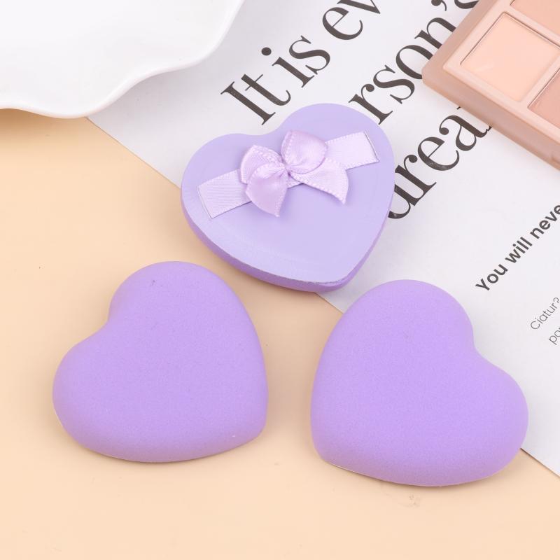 1Pcs Cotton Candy Air Cushion Powder Puff Heart Bow Makeup Powder Puffs That Can Be Used In Both Dry And Wet Combinations
