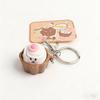 Mini Simulation Cake Button Keychain Anxiety Relief Clicker Pendant for Kids Classroom Bag Desk Decoration Accessory
