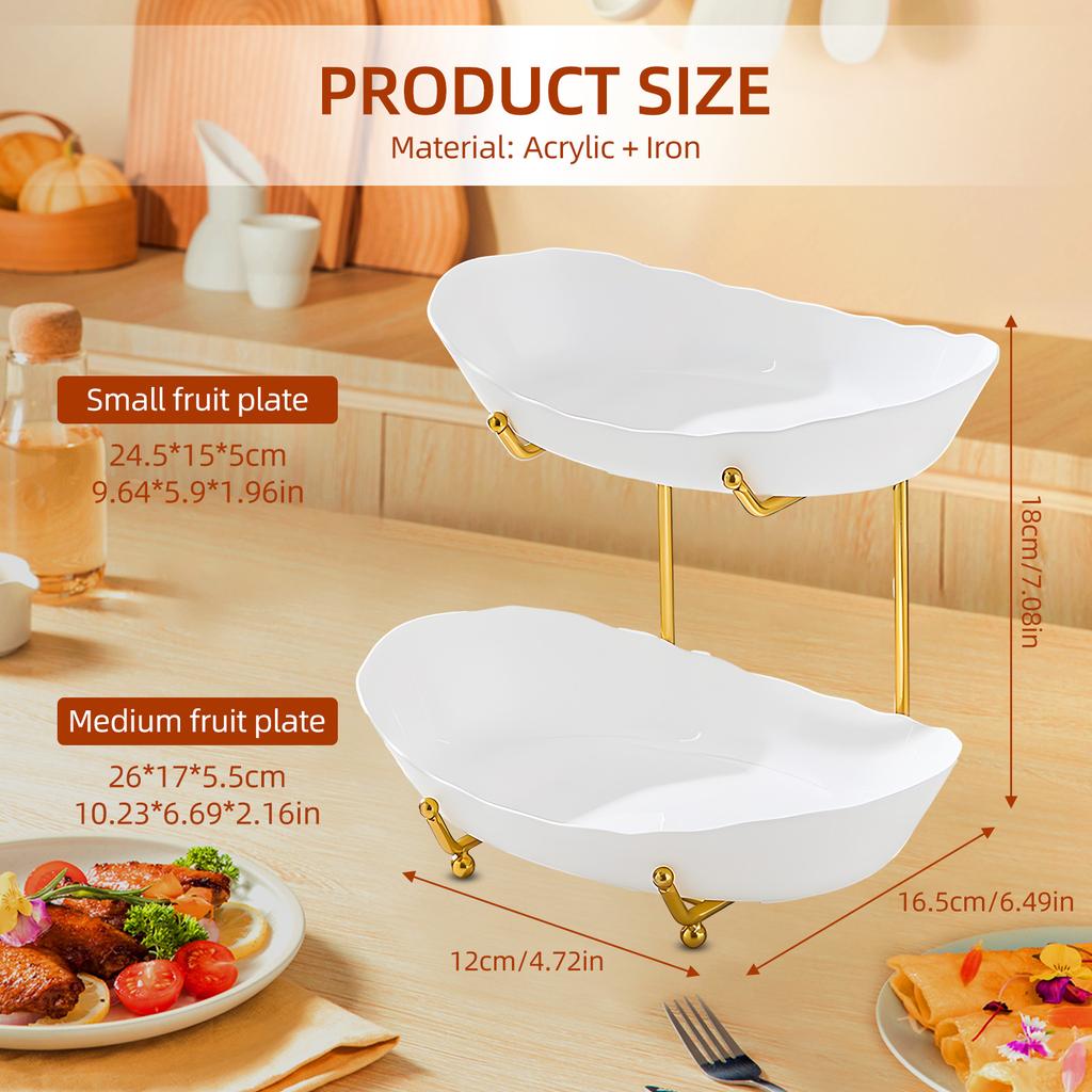 Party Fruit Bowl for Kitchen Counter 3 Tier Acrylic Fruit Basket with Serving Bowls and Metal Stand Tiered Serving Bowls Storage