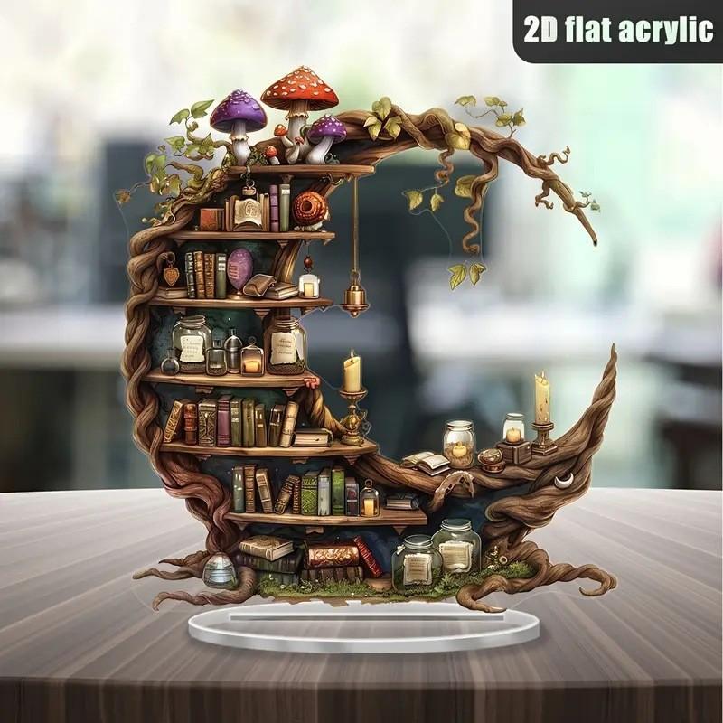 1pcs crescent shaped acrylic desktop decorative bookshelf design suitable for home and office decoration book enthusiasts