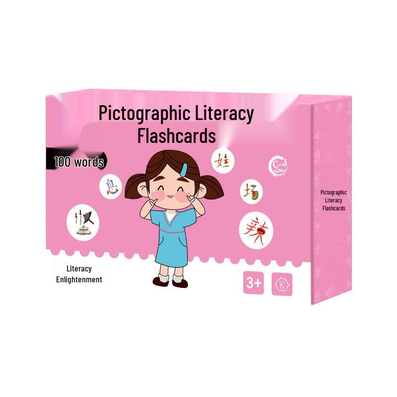600 Pictographic Character Flashcards for Preschool to Kindergarten Transition, Enhancing Early Childhood Learning and Parent-Child Interaction