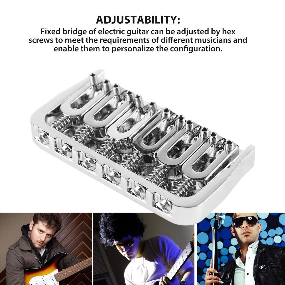 Black\Silver Electric Guitar Fixed Bridge Hardtail Saddle Bridge  Electric Guitar Replacement серебряный