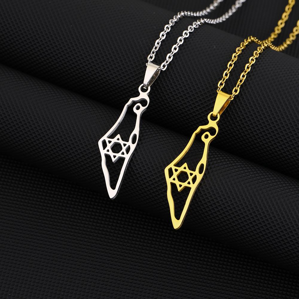 Geometric Ethnic Style Hollow Titanium Steel Israeli Pendant Necklace
