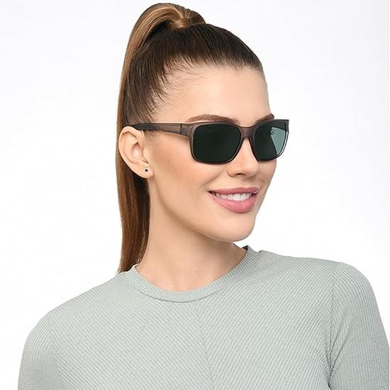 Lunettes Vincent Chase par Lenskart | Montures carrées cerclées en polycarbonate | Polarisées et 100 % anti-UV | Hommes et femmes | Taille L | Vc S14459