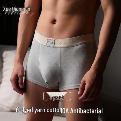 Xueqianman Men's A/W Long-Staple Cotton Antibacterial Boxer Briefs