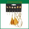 Elegantes Gelbes Legierungs-Blumenanhänger-Set Für Damen Einfacher Stil Ohrringe
