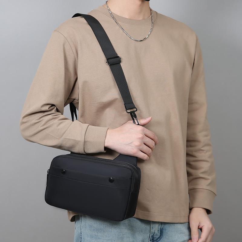 Herren Outdoor Brusttasche Umhängetasche Multifunktionale Umhängetasche Wasserdichte Kuh Handy Tasche