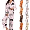 Set Pigiama da Donna a Manica Lunga con Stampa di Halloween e Pantaloni per la Notte