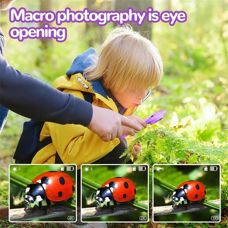 Microscop Digital Portabil 500X Pentru Copii Cu 8 Lumini LED Instrument Științific Portabil Pentru Explorare Biologică în Aer Liber Jucării Educaționale de Învățare