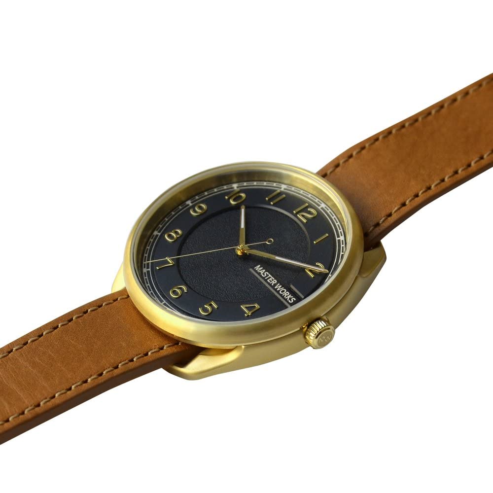 MASTER WORKS Quattro 003 Hergestellt in Quarz Lederarmband MW06YB-ECLBO8 Herrenuhr, Japan, Uhrwerk, 39mm,