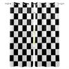 Simple Black&White Stripes Checkerboard Abstract Window Curtains For Kids Bedroom Living Room Bathroom Kicthen Door Hall 2pieces