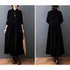 Corduroy Shirt Loose Long Maxi Plus Solid with Pockets 6 [YYQ-SHOP] Women's Dress, Fit, Sleeves, Length, Spring, Autumn, Winter, Sizes, A-Line,
